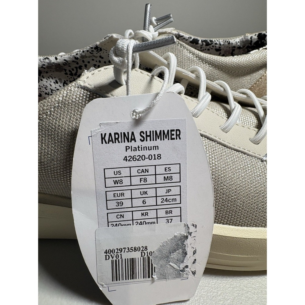 New Hey Dude Karina Shimmer Platinum Women Slip On Shoes Size 10 NWT No Box - Picture 6 of 6